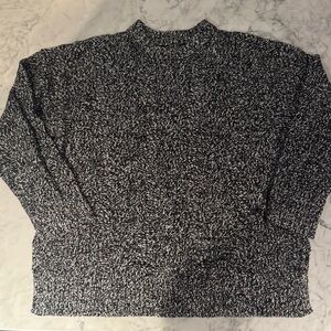 Frank & Oak Marled Black and White Crewneck Sweater NWOT